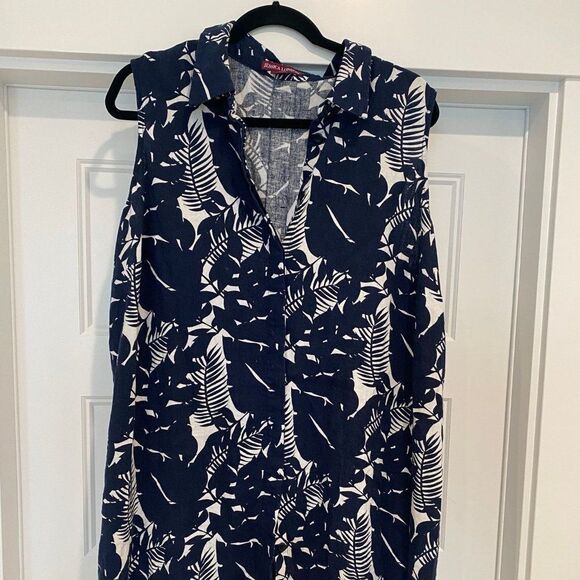 Jessica London XXL Lightweight Breathable Beachy Button Up Linen Tunic Top - Picture 2 of 7